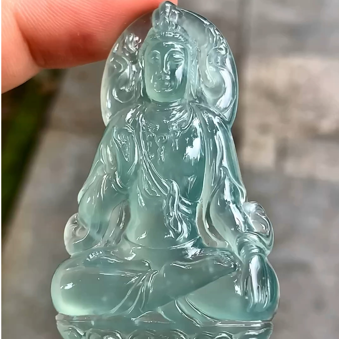 翡翠天空蓝观音菩萨