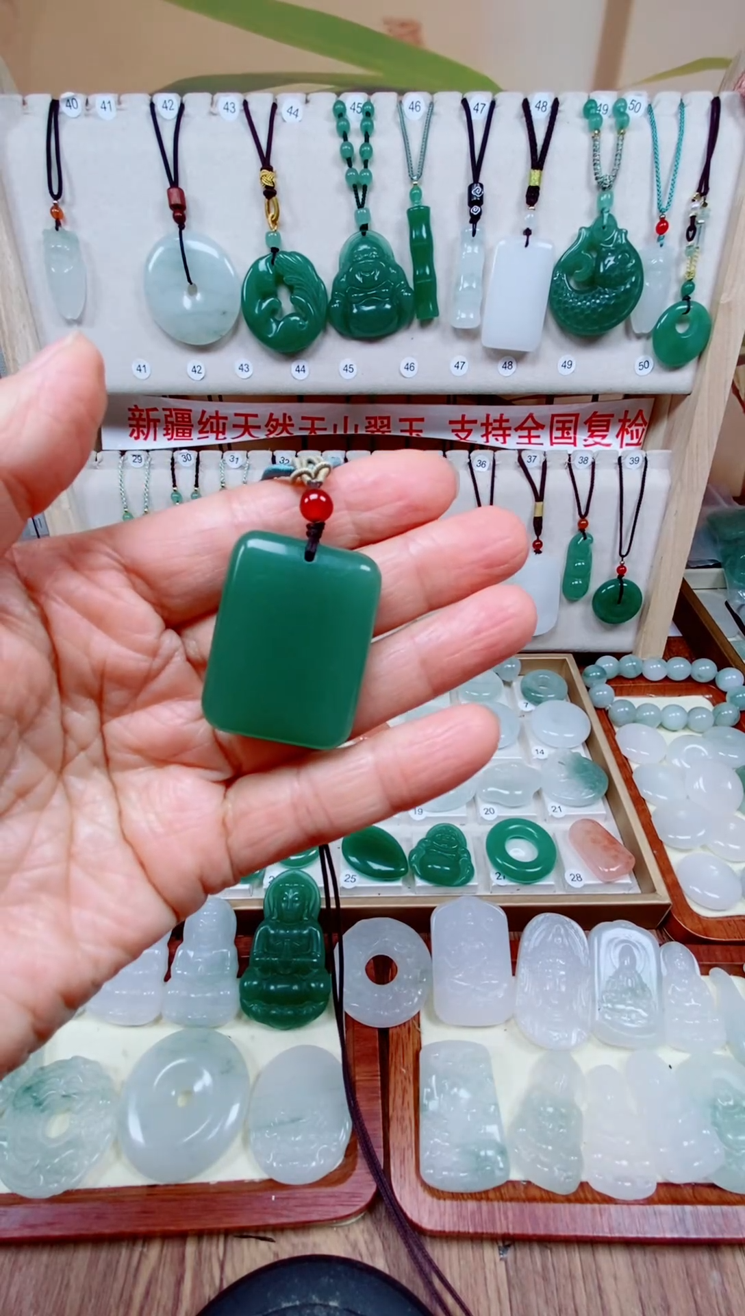 吊坠(赠链)未镶嵌石英质玉（天山翠）1