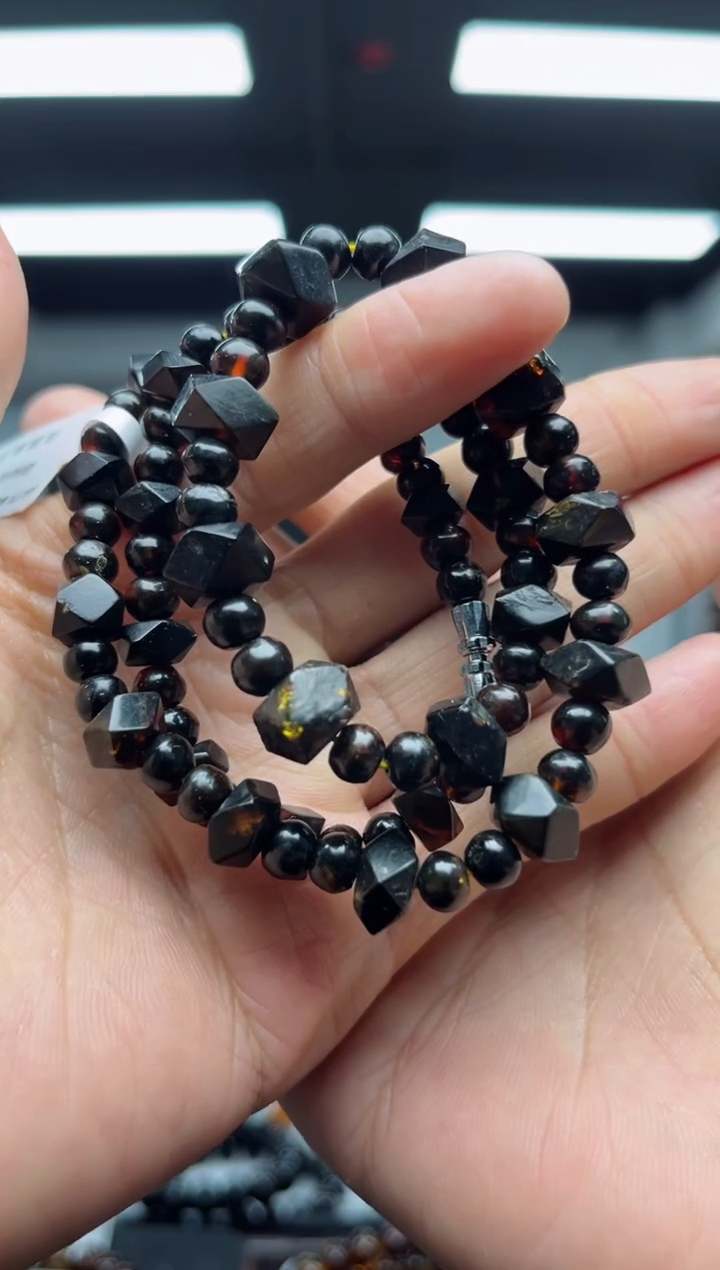 【闪购商品】琥珀裸石未镶嵌抚顺琥珀翳珀妈妈链