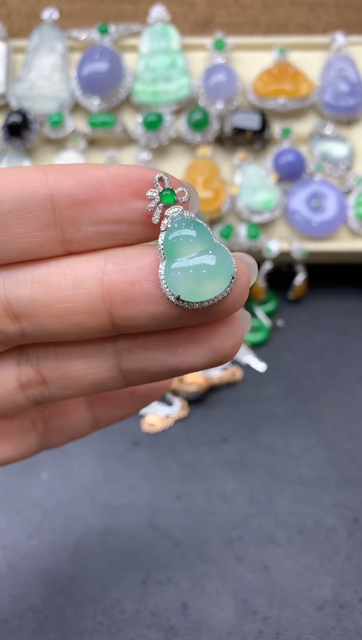 【闪购商品】翡翠颈饰18K金镶嵌387-中国好珍宝