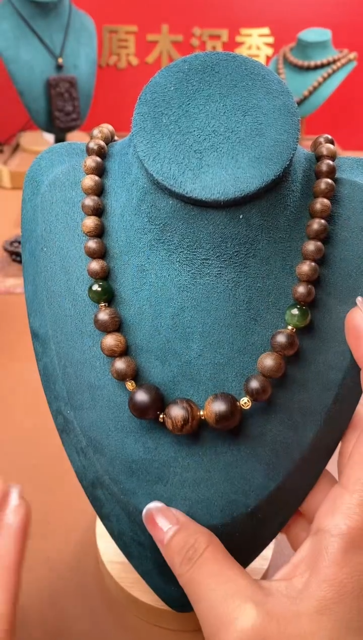 【闪购商品】沉香手串M沉水芽庄黄棋楠瘤疤+芽庄白棋楠设计