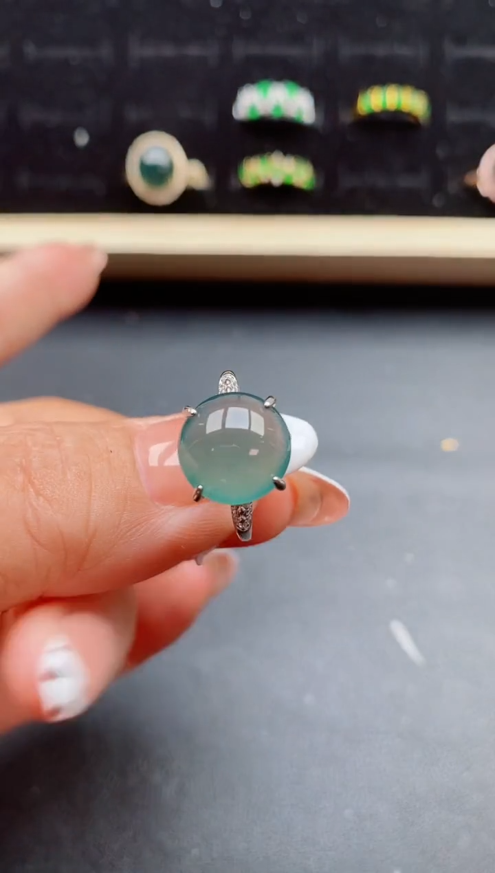 【闪购商品】翡翠戒指银S925镶嵌21321