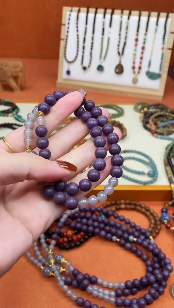 泥塑双圈薰衣草合香手串