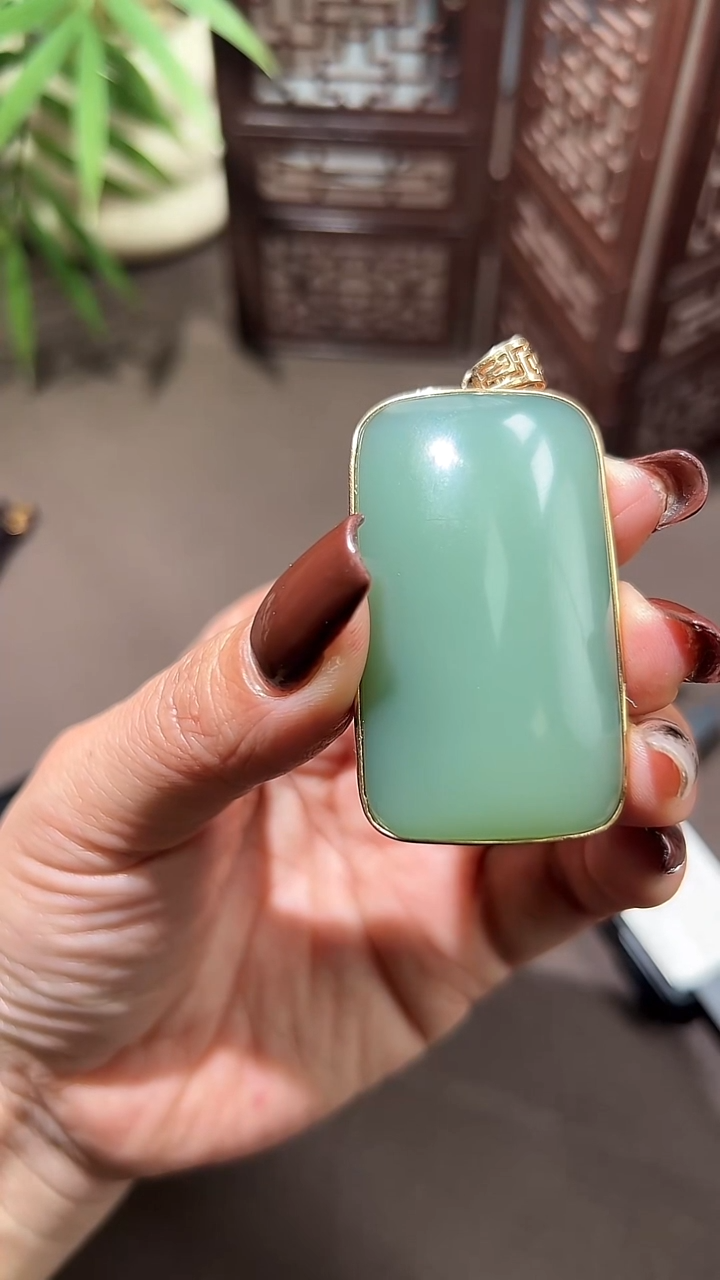未镶嵌和田玉挂件和田玉粉青无事牌挂件21