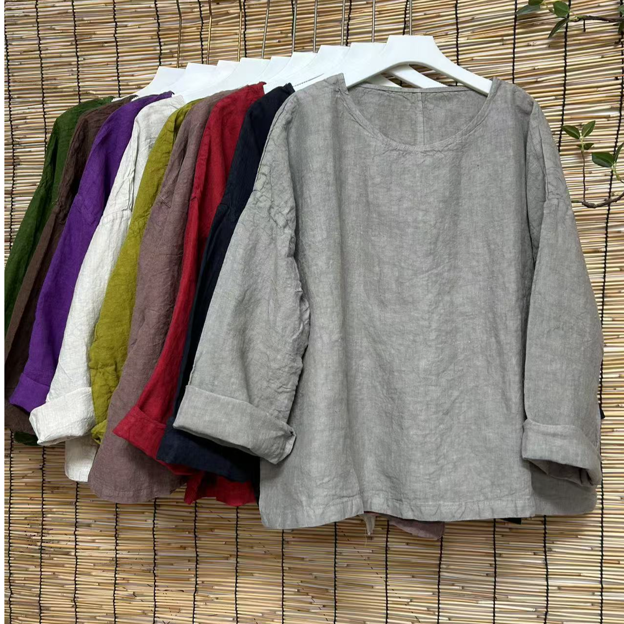 丽丽-原创亚麻炒色复古小衫