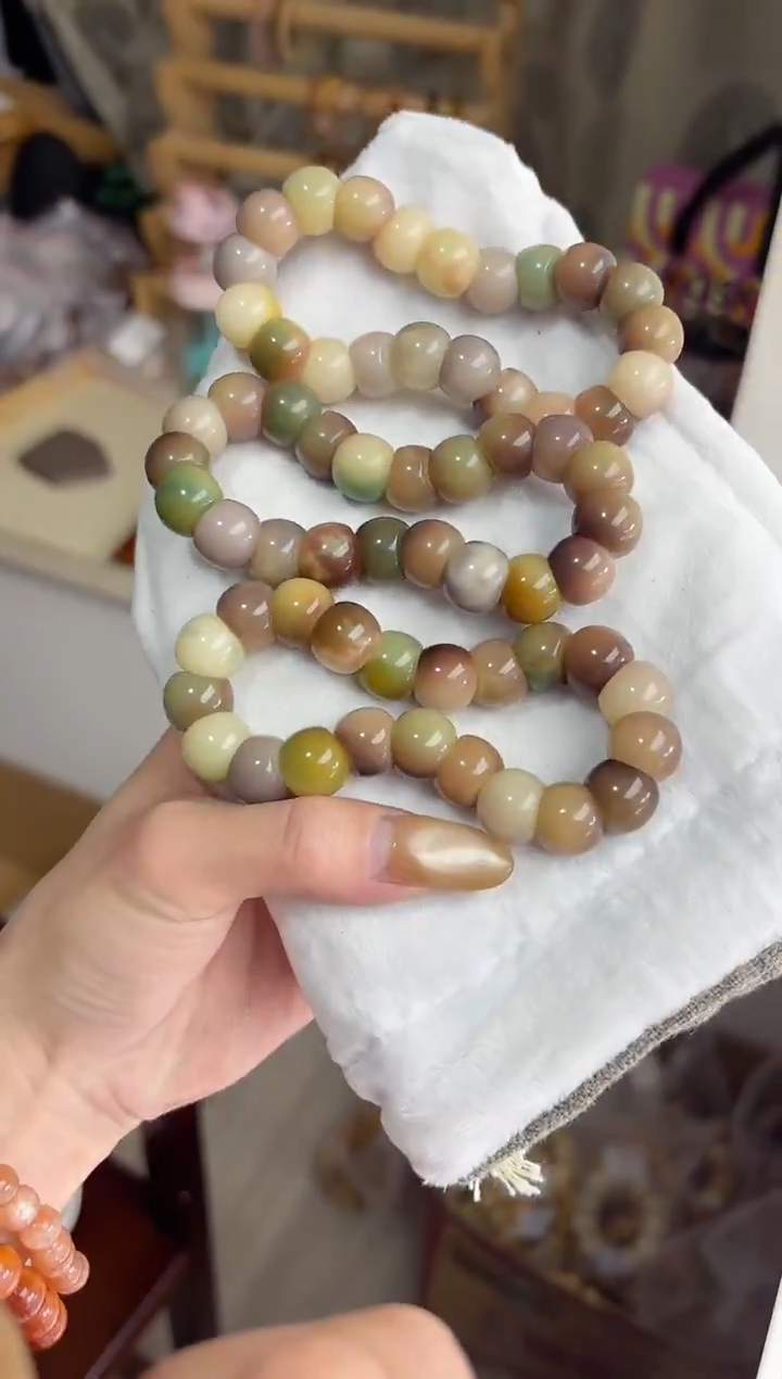 手串菩提根/象牙果沐j29紫美人玉化蒜瓣大肠13mm手串随机