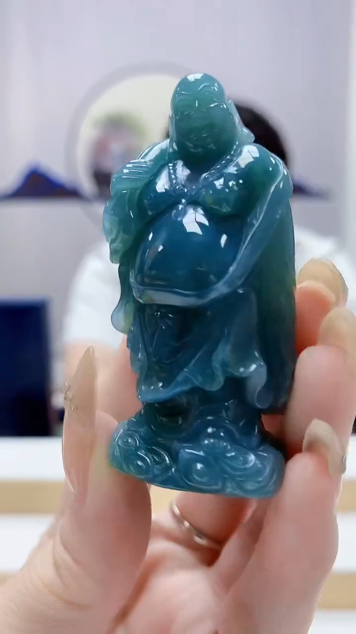 未镶嵌定制翡翠5060DD-毛货挂件赠底座83