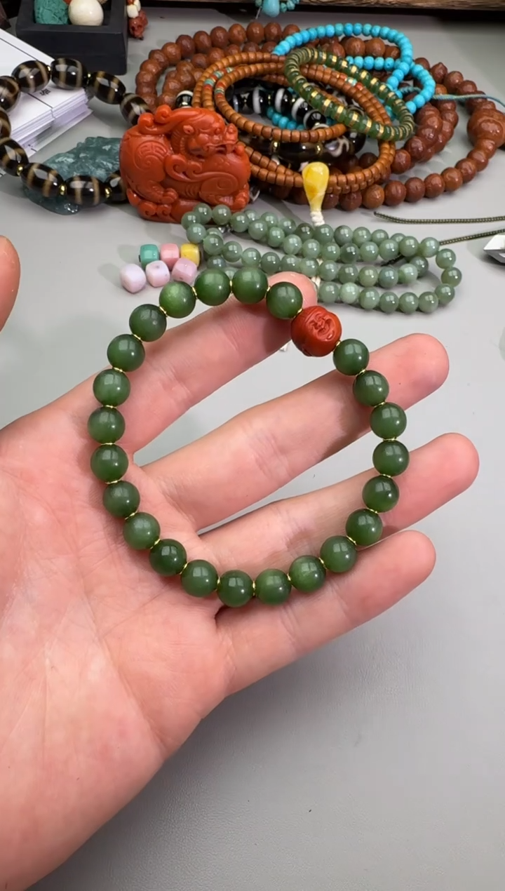 【闪购商品】和田玉（碧玉）手链未镶嵌碧玉单圈