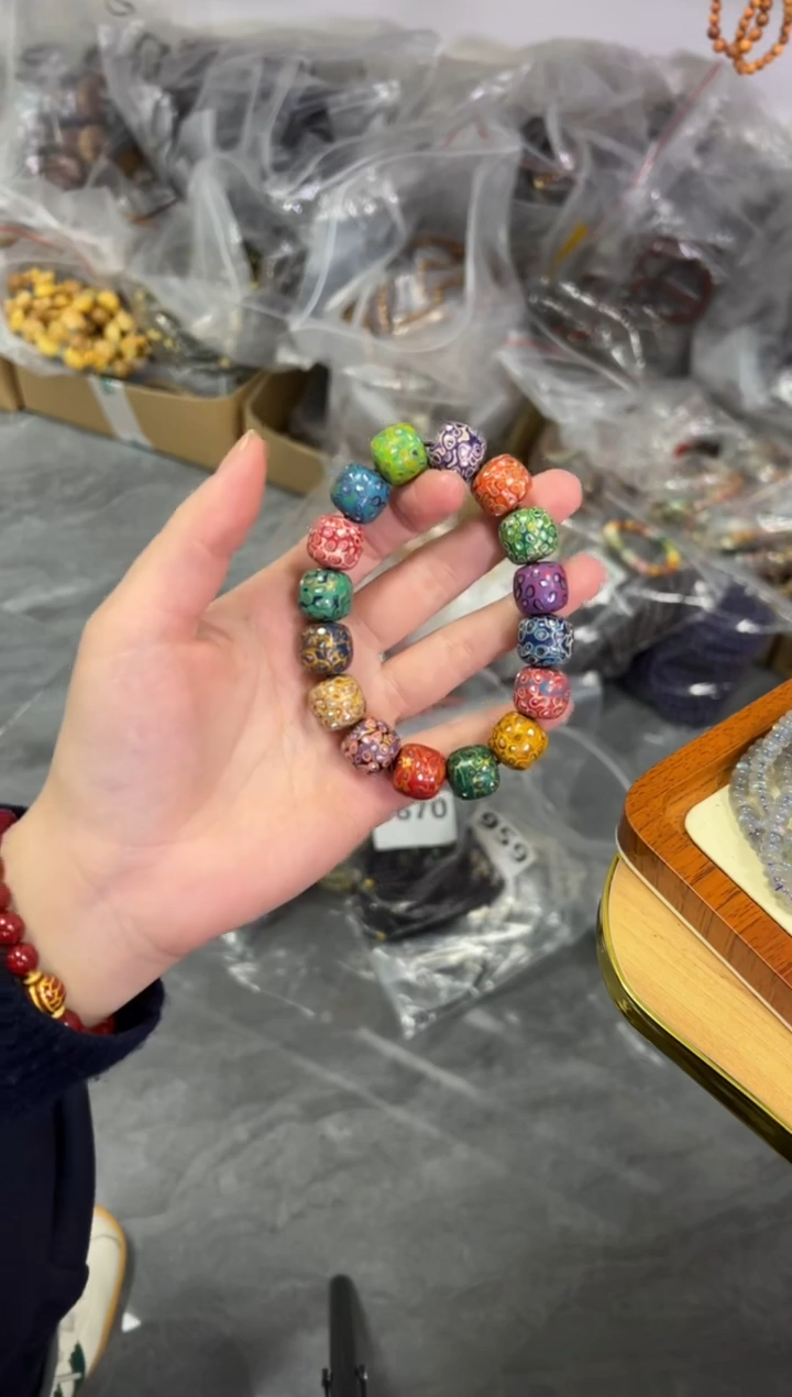 【闪购商品】多宝大漆桶珠手串14MM