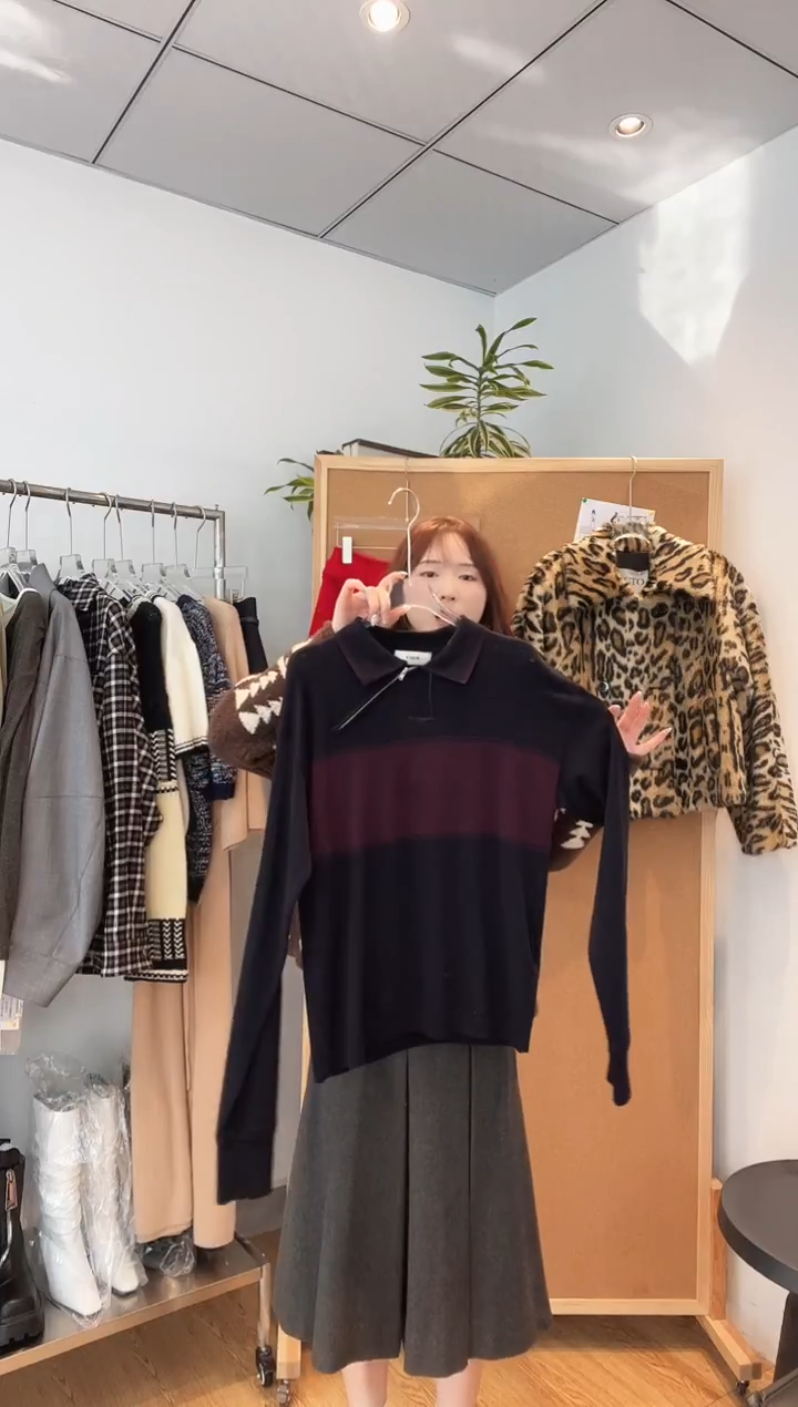 编号015 ethor秋冬斜领针织衫 待开价