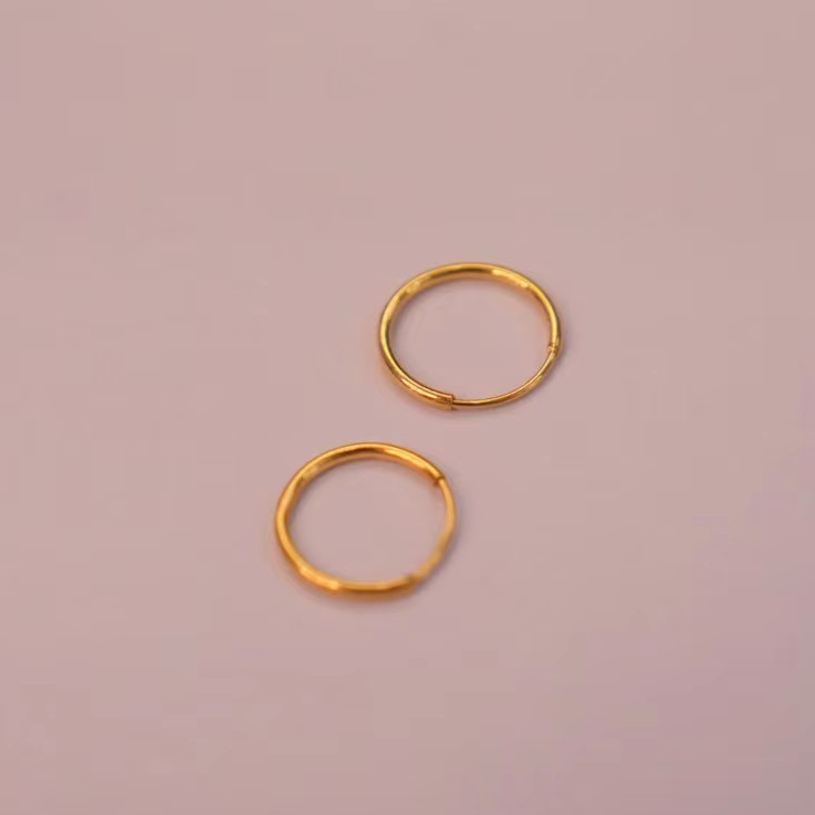 【巧玲专享】足金999素金圆环耳圈 经典时尚百搭