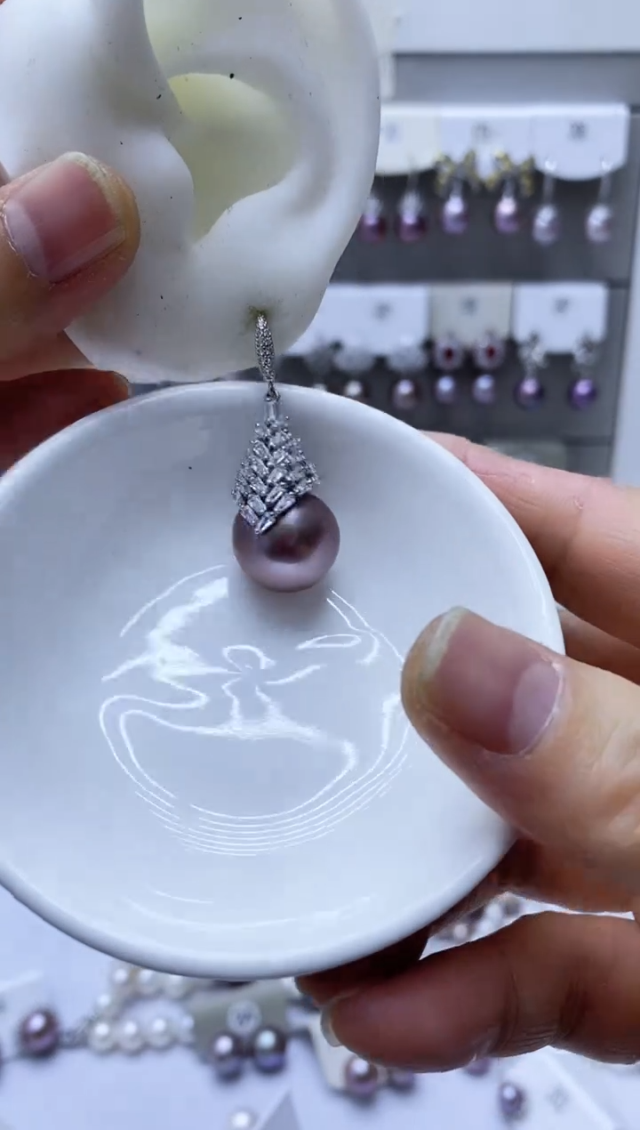 【闪购商品】淡水珍珠耳饰银S925镶嵌313