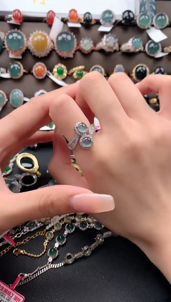 【闪购商品】翡翠戒指银S925镶嵌12321312