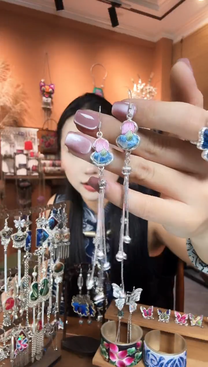 刺绣纯手工民族风耳环