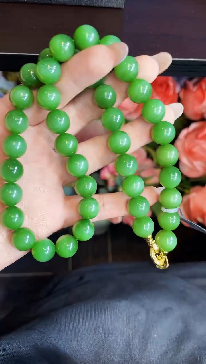 和田玉未镶嵌项链12MM 多样性发一