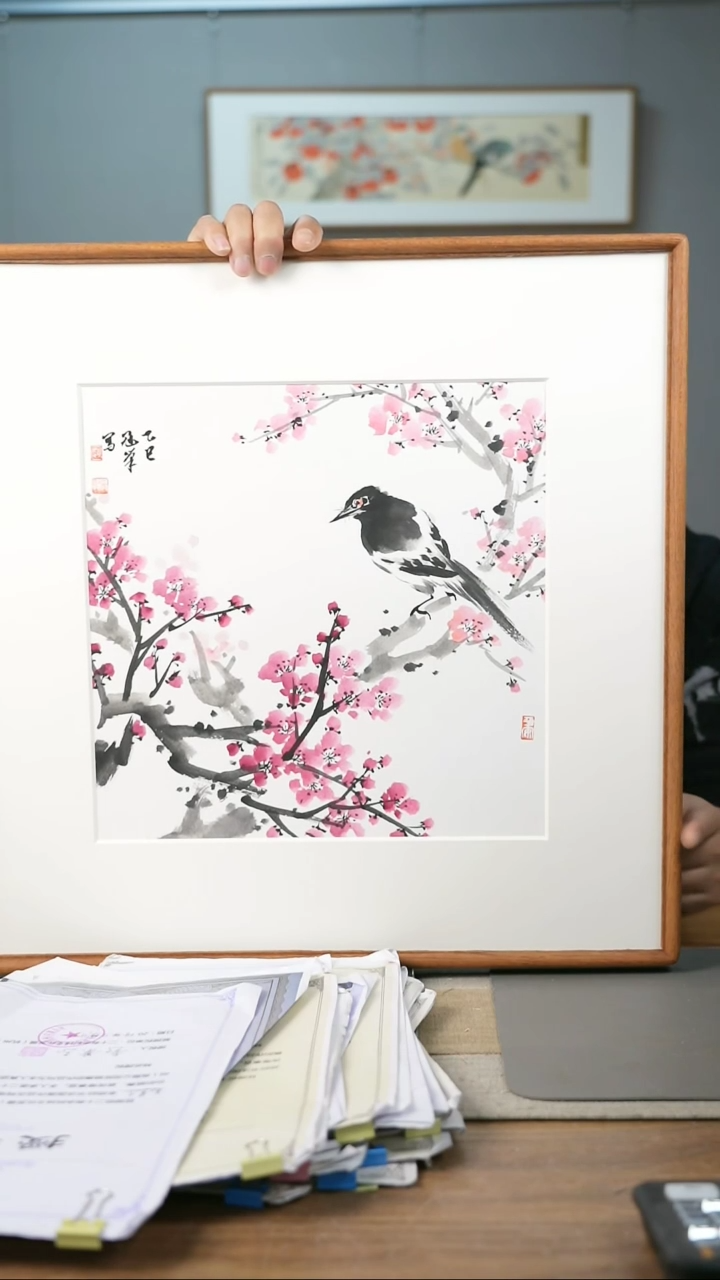 【闪购商品】书法美协副主-赵老师52*52带框花鸟作品