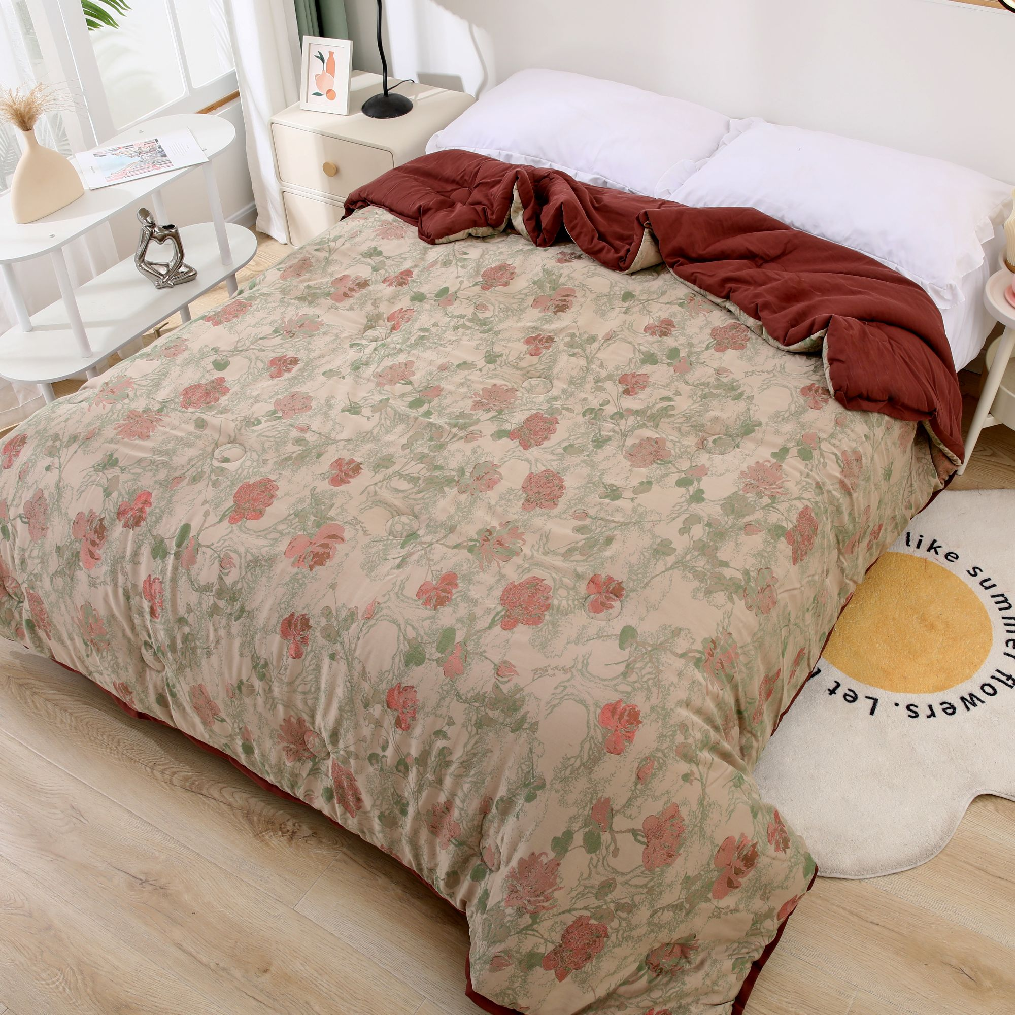 【芊芊花朵】高端金离子有氧大豆纤维抗菌被子--200cm*230cm