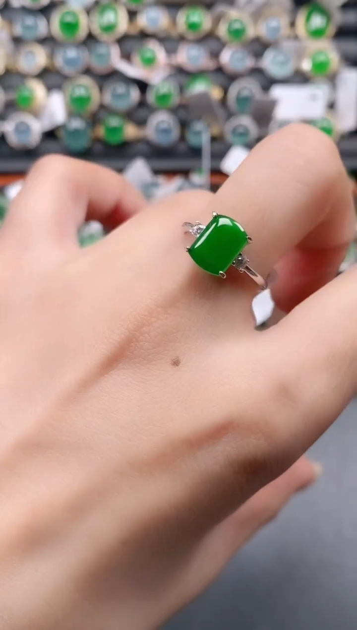 银S925镶嵌戒指翡翠111111