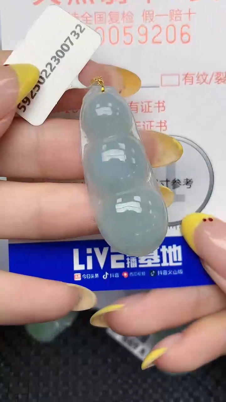 翡翠18K金镶嵌项链天然翡翠A货