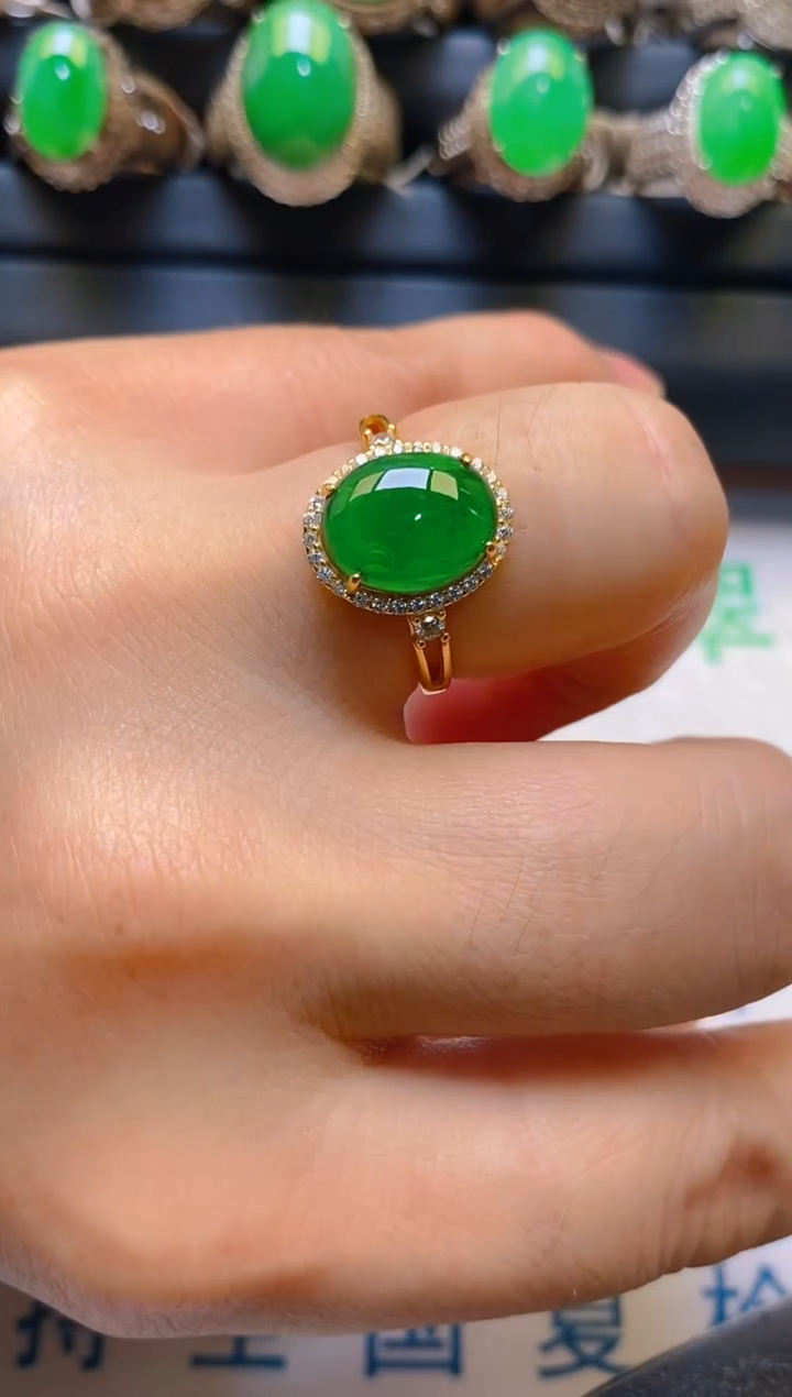 【闪购商品】翡翠耳饰银S925镶嵌天然A货翡翠1