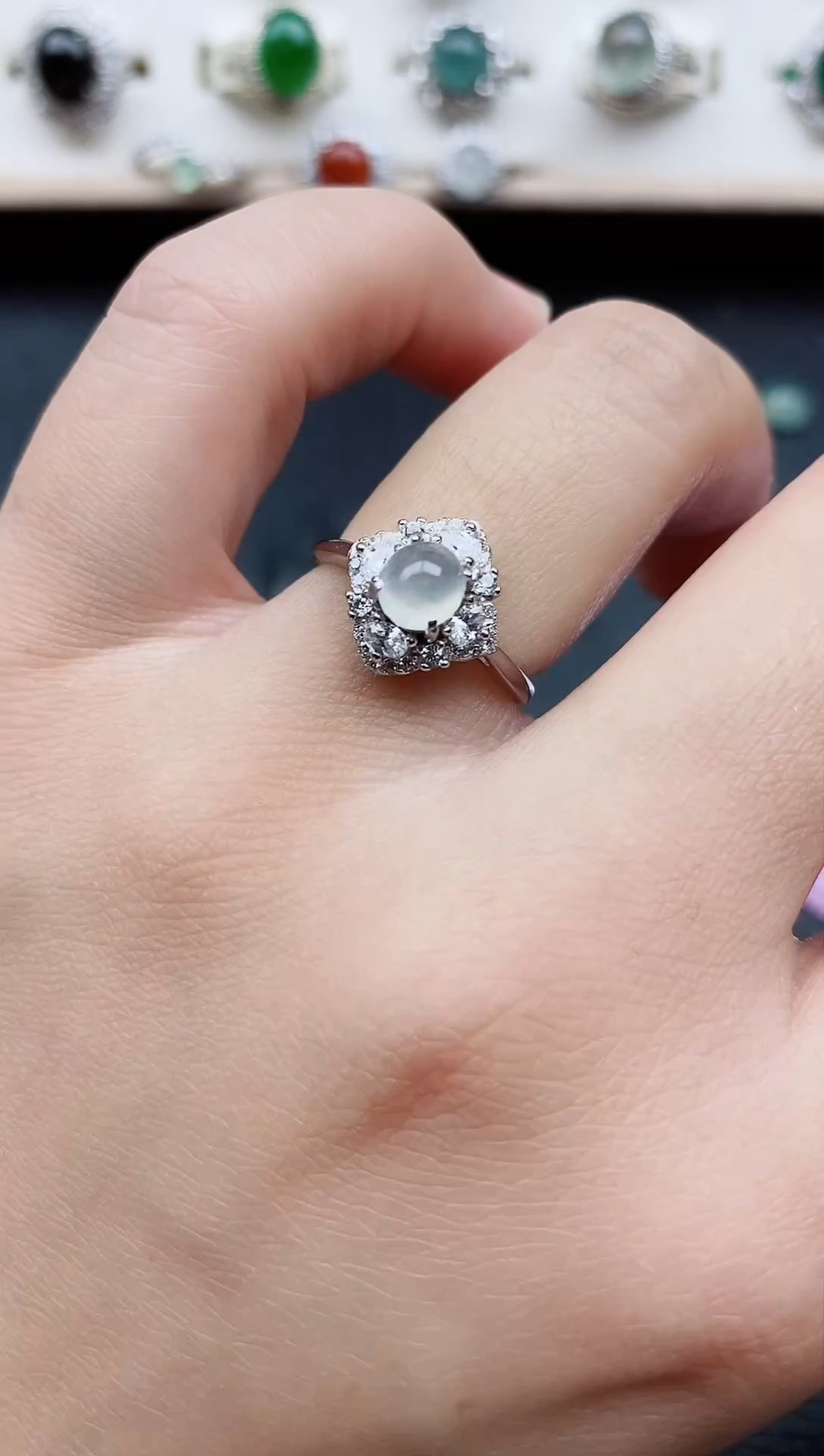 【闪购商品】翡翠戒指银S925镶嵌11111