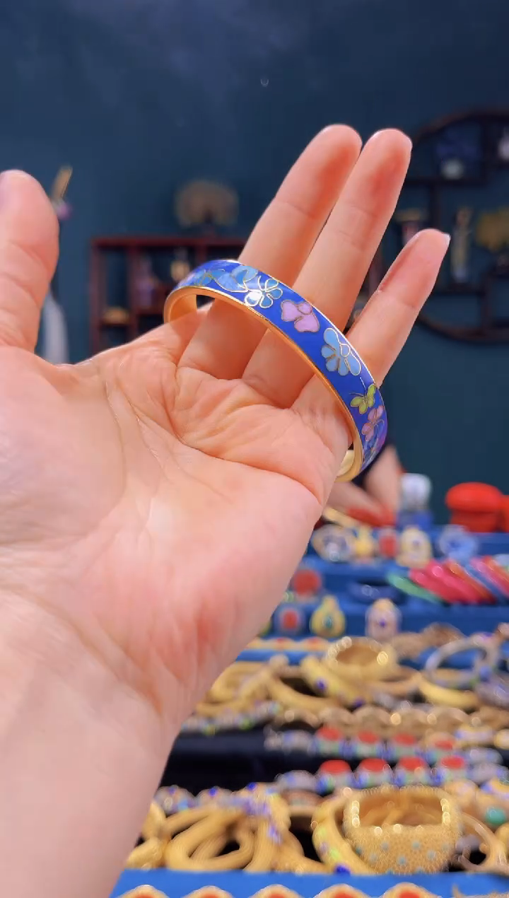 【闪购商品】非遗绝技 景泰蓝手镯 蓝 62圈