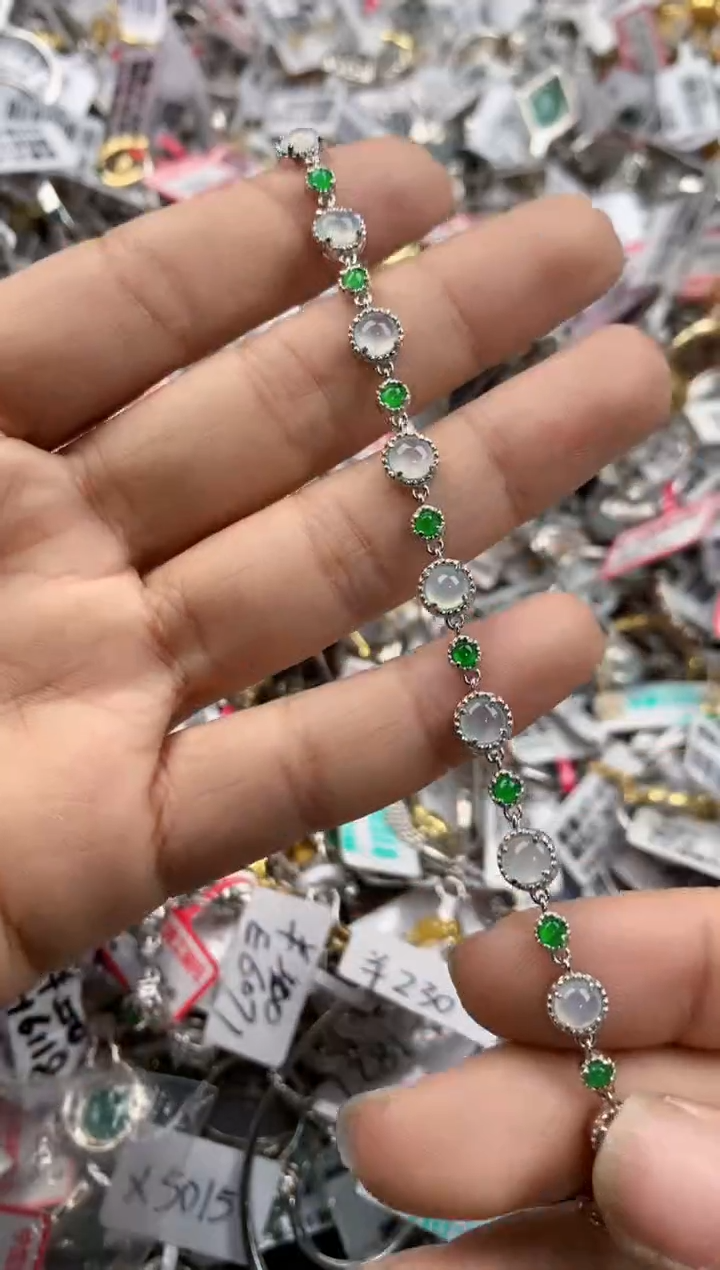 银S925镶嵌戒指翡翠999---10