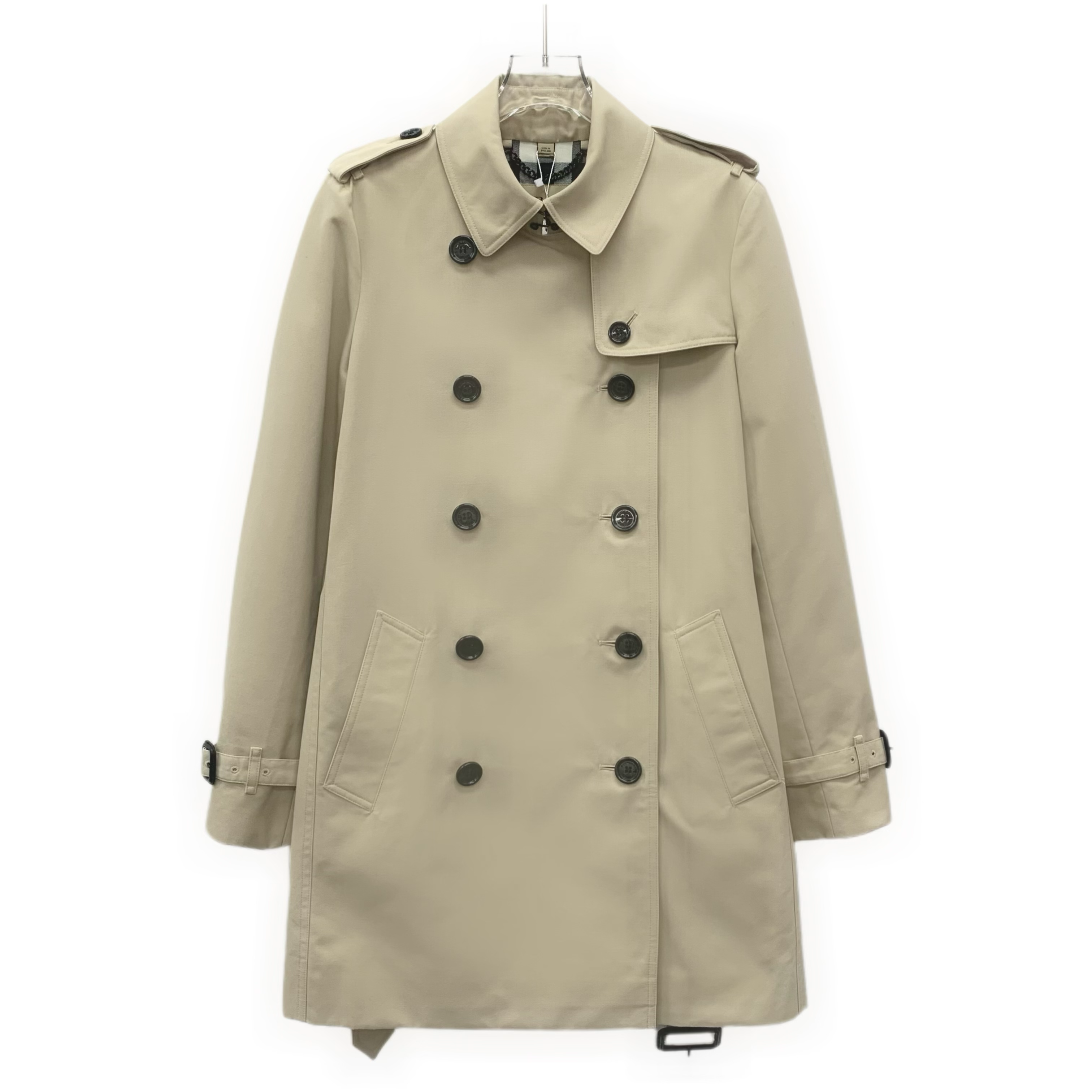 99新 BURBERRY/博柏利 IW0877 卡其色棉质腰带款风衣外套 38 S码 