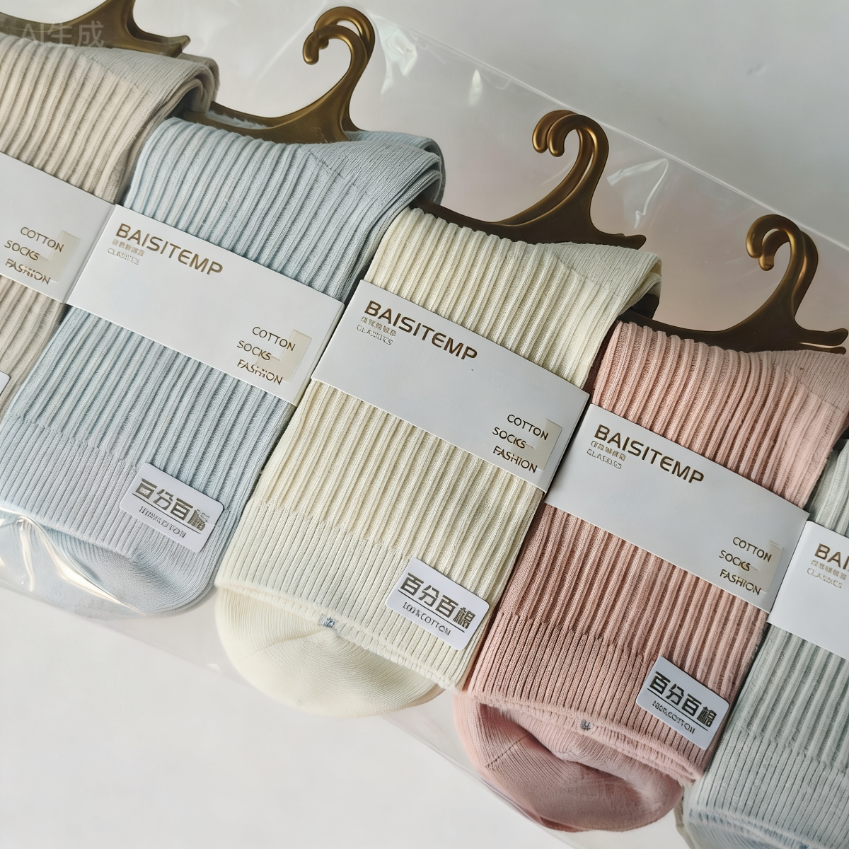 双针纯棉防臭透气四季女是长筒袜子透气吸汗