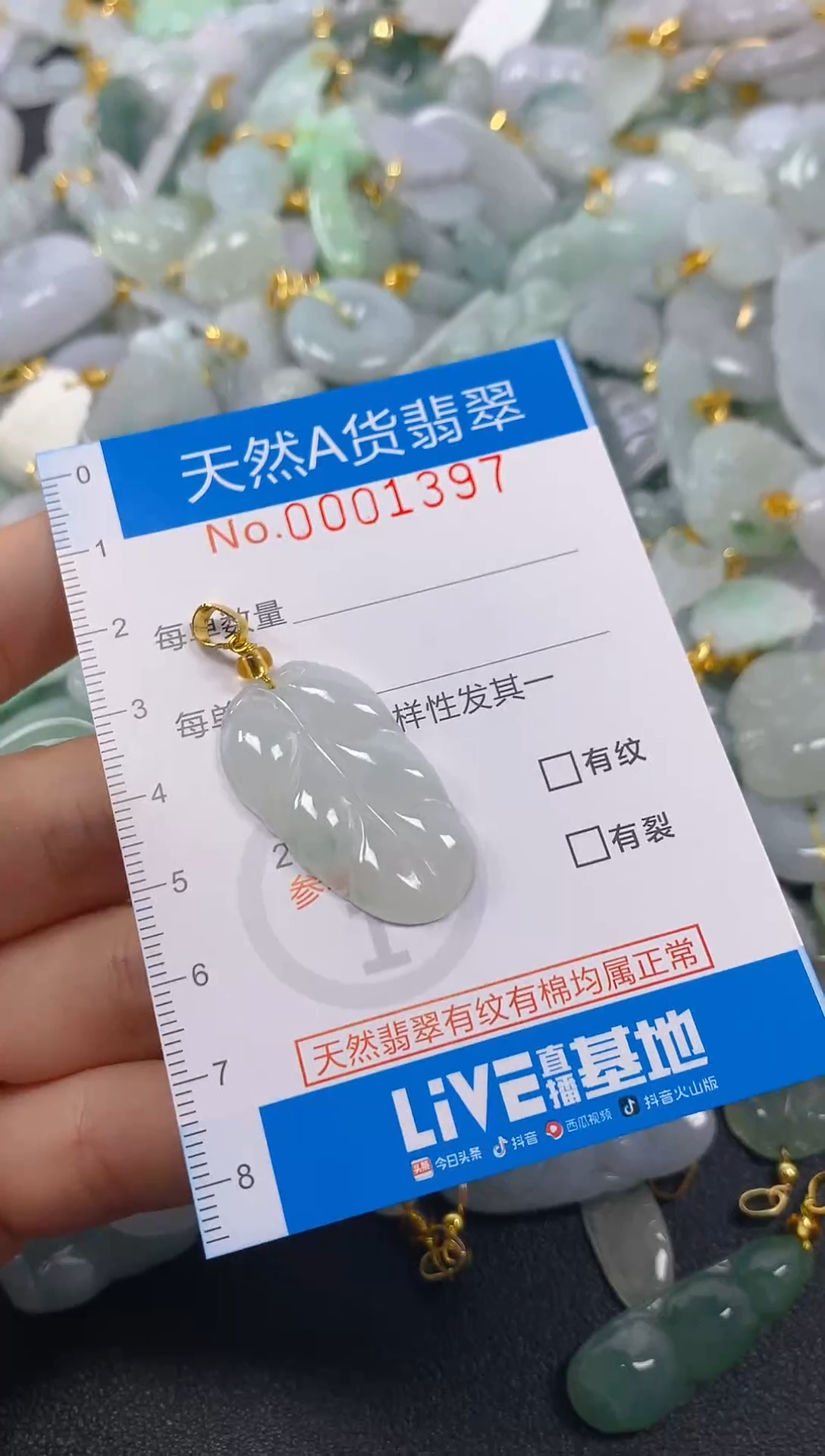 颈饰未镶嵌翡翠净货挂件-1397