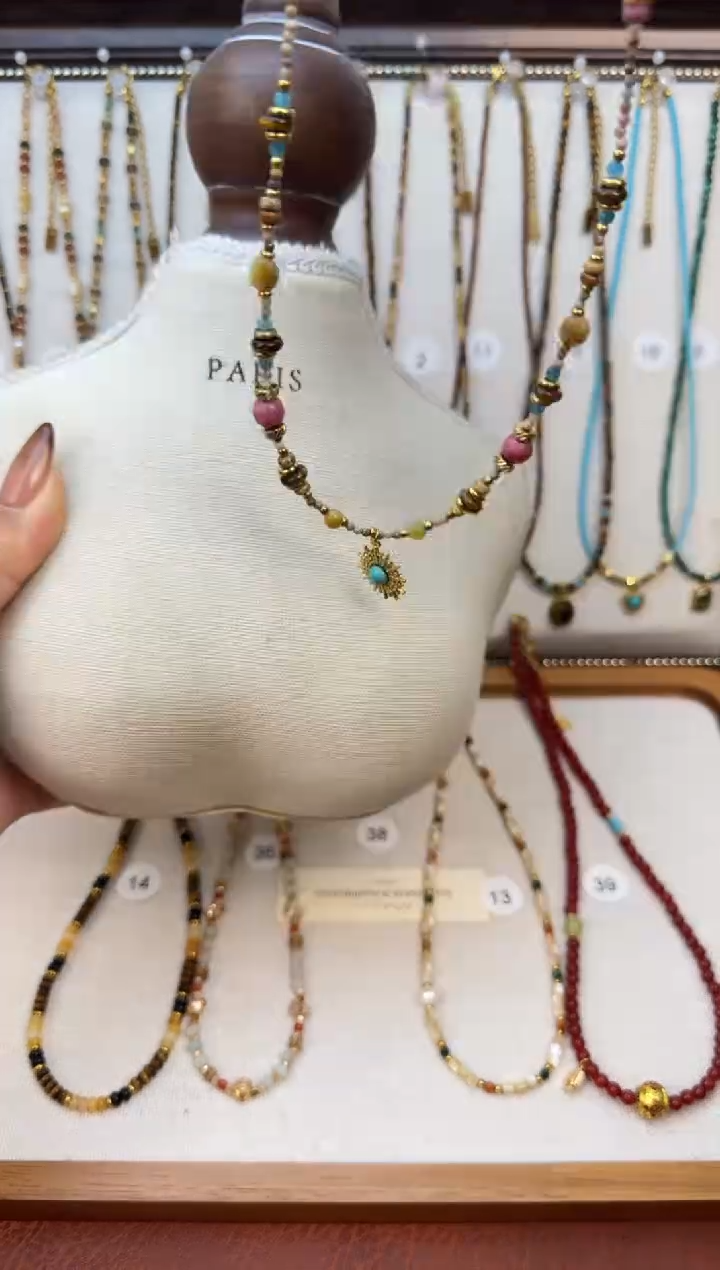 项链钛钢石英质玉阿拉善