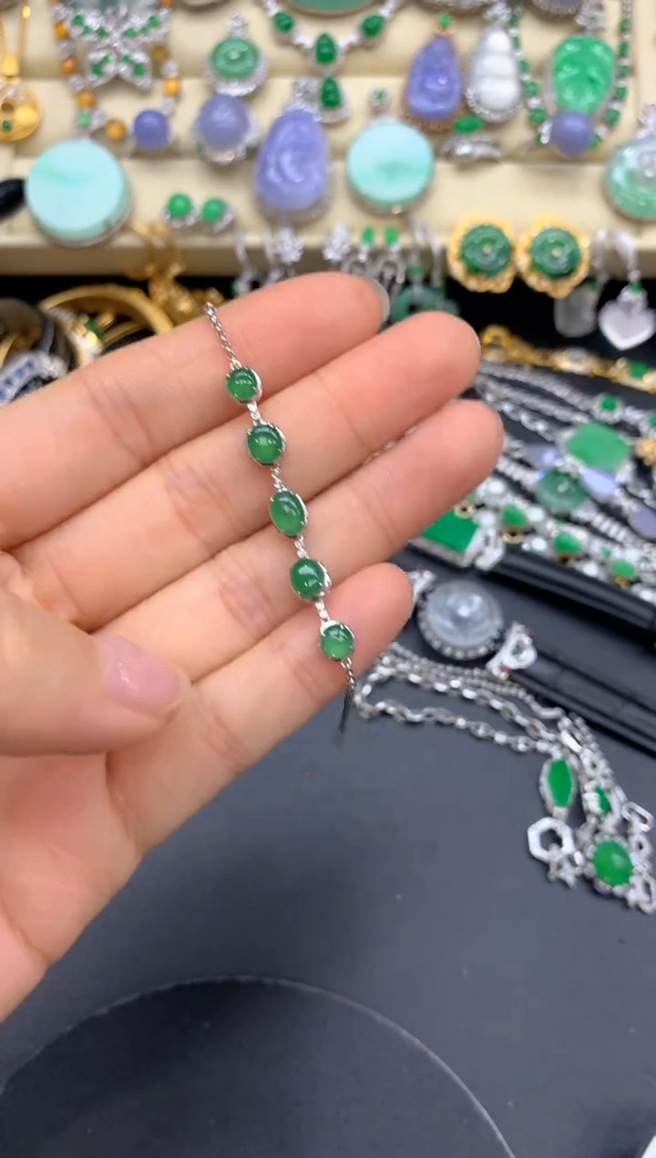 【闪购商品】翡翠手链18K金镶嵌295-中国好珍宝