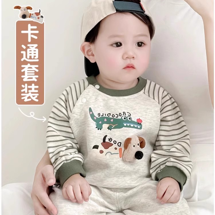 宝宝卫衣卫裤套装春款男女婴幼儿运动服两件套洋气婴儿外出服分体