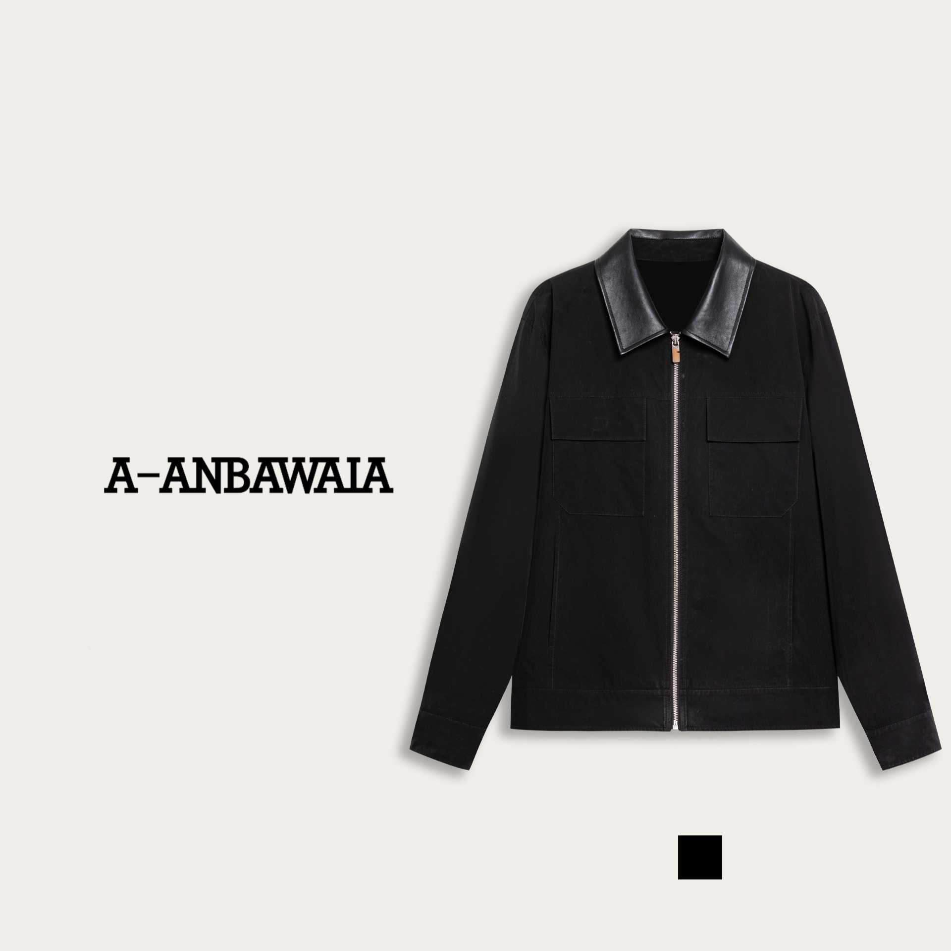 【C36003】【Q】 皮领夹克外套长袖休闲高奢时尚老钱风男款