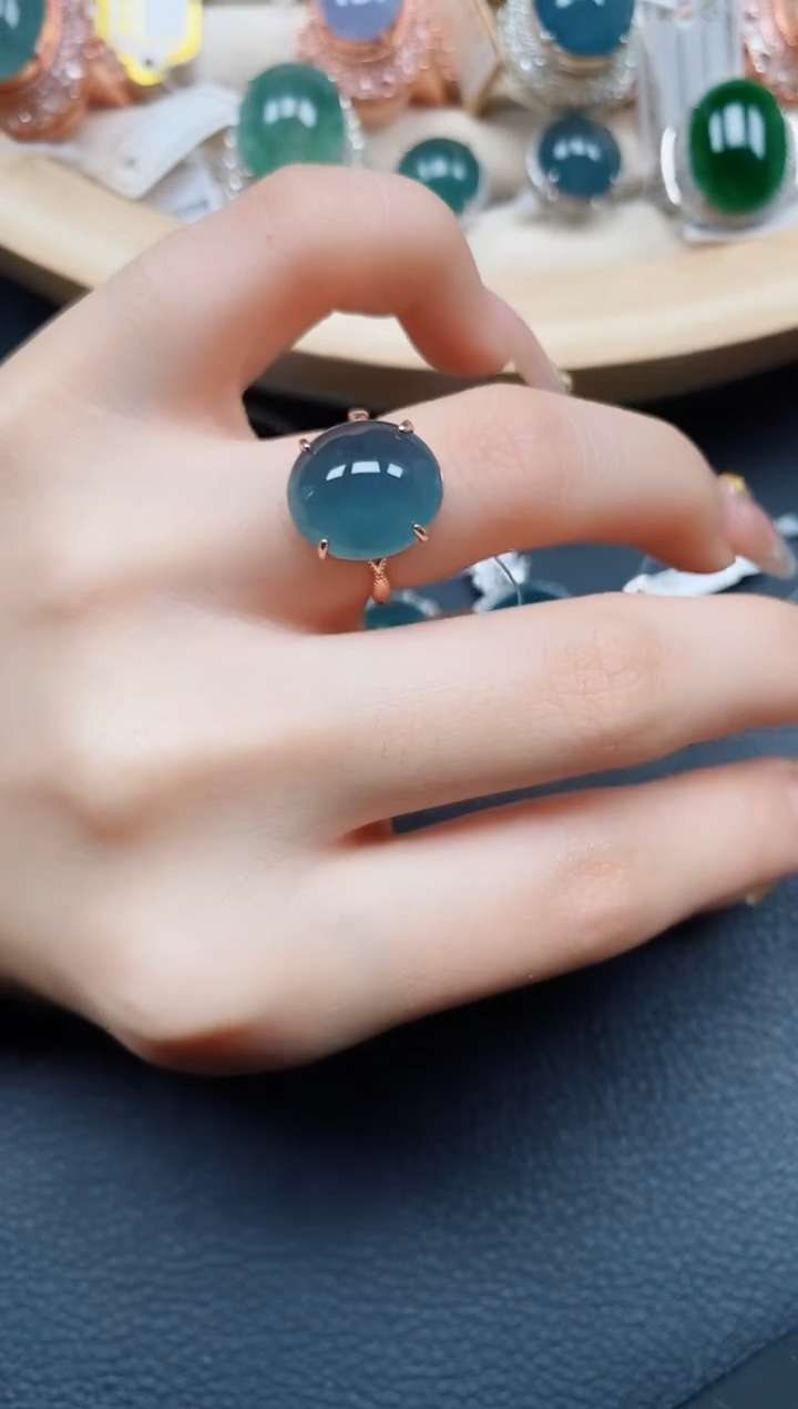 【闪购商品】翡翠戒指银S925镶嵌翡翠