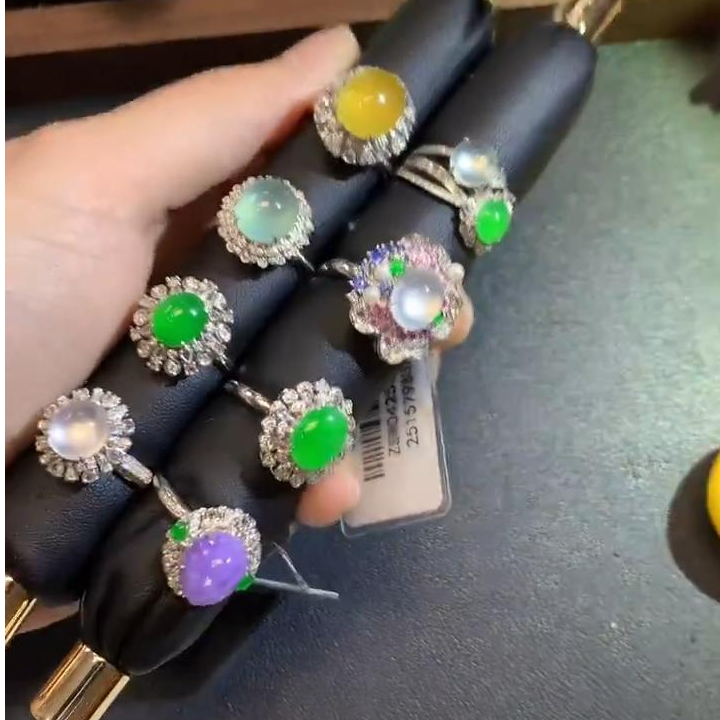 玥集珠宝 18K金翡翠戒指合集 多样性发货一件 JH