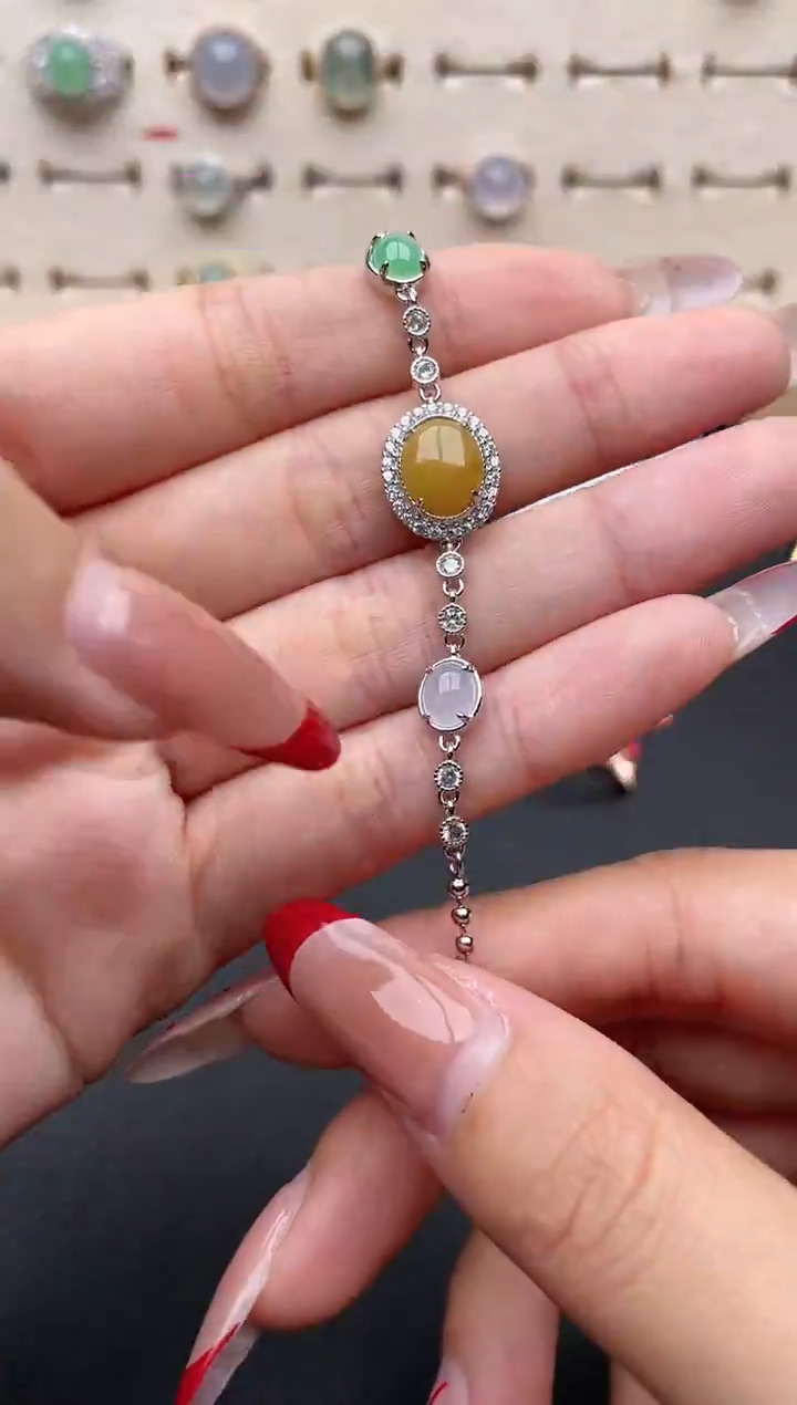 【闪购商品】翡翠戒指银S925镶嵌一物一证一礼盒