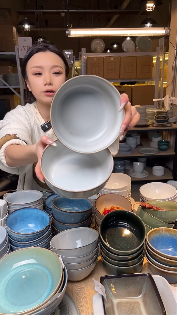 瓷2501外贸尾货窑变釉下彩默外微瑕