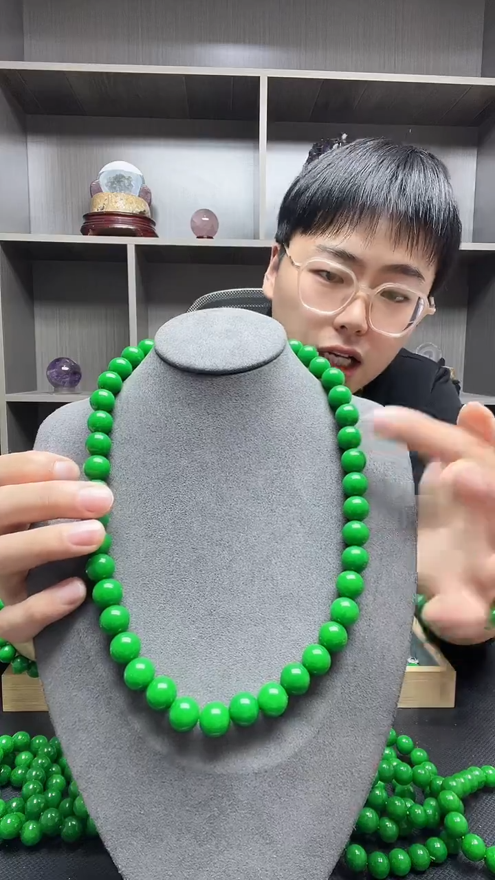 项链14K金镶嵌翡翠项链