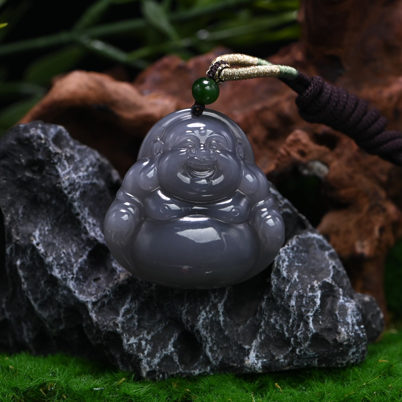 CYX  027  天然和田玉  烟紫佛公