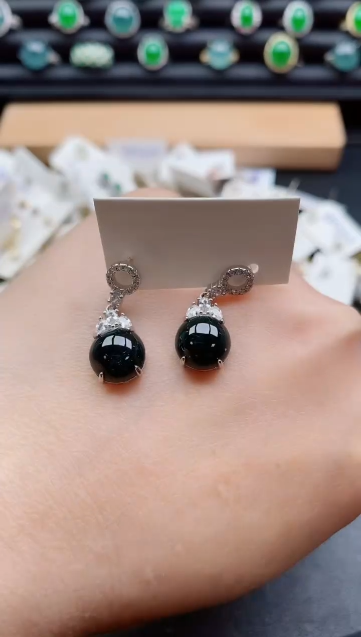 银S925镶嵌戒指翡翠1