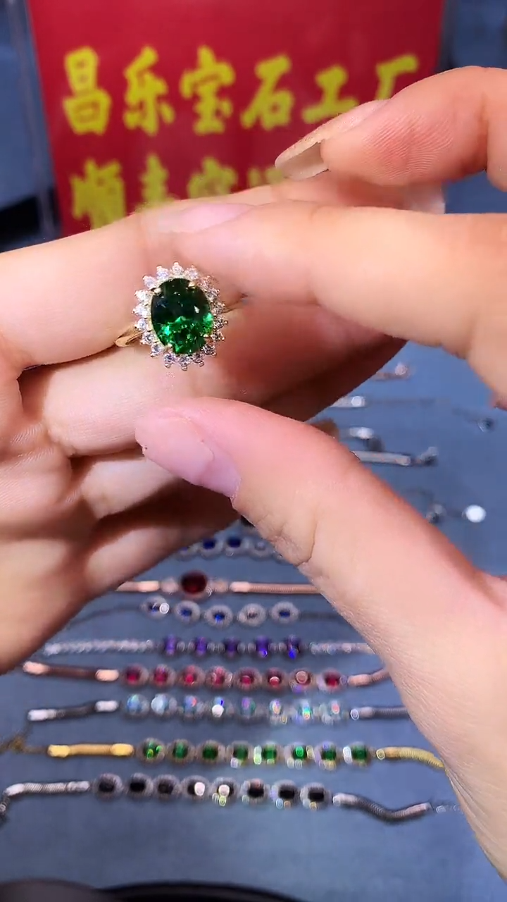 【闪购商品】透辉石戒指银S925镶嵌11111