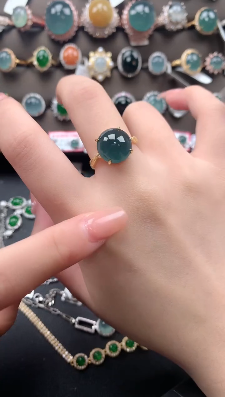 【闪购商品】翡翠戒指银S925镶嵌5636514