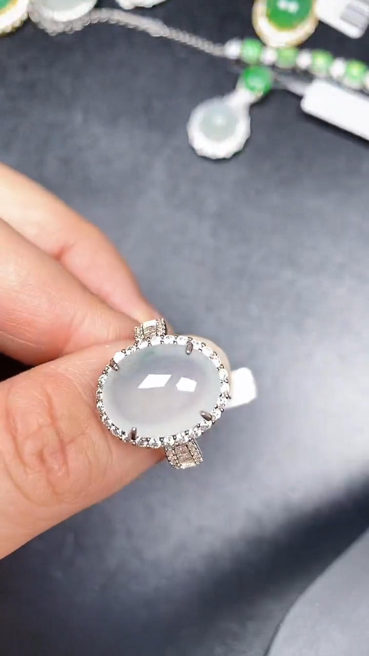 银S925镶嵌戒指翡翠3470