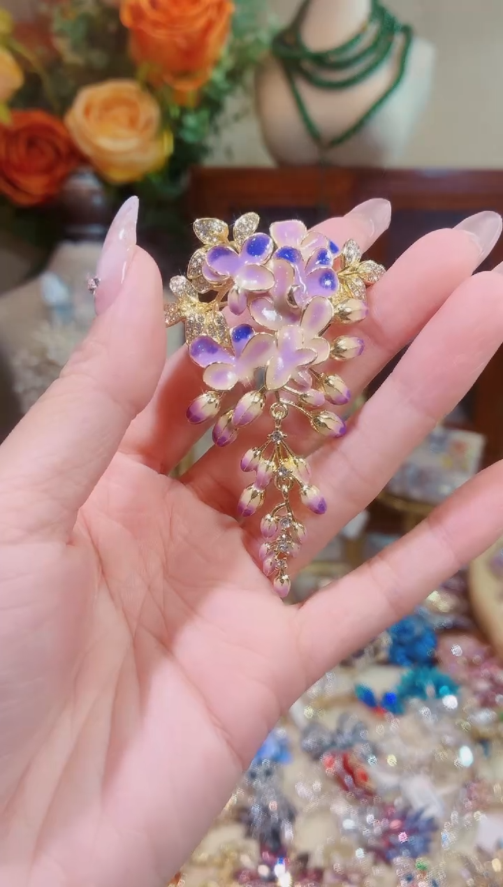 合成立方氧化锆铜合金紫藤花