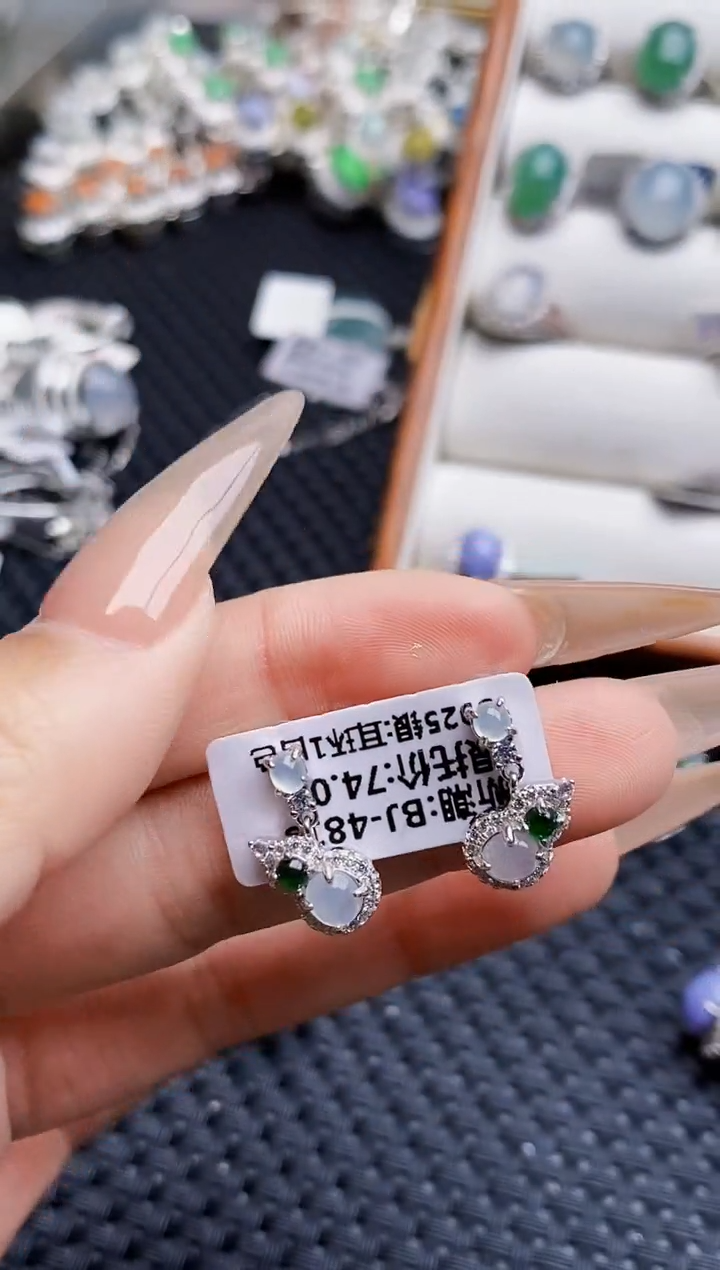 银S925镶嵌戒指翡翠5490