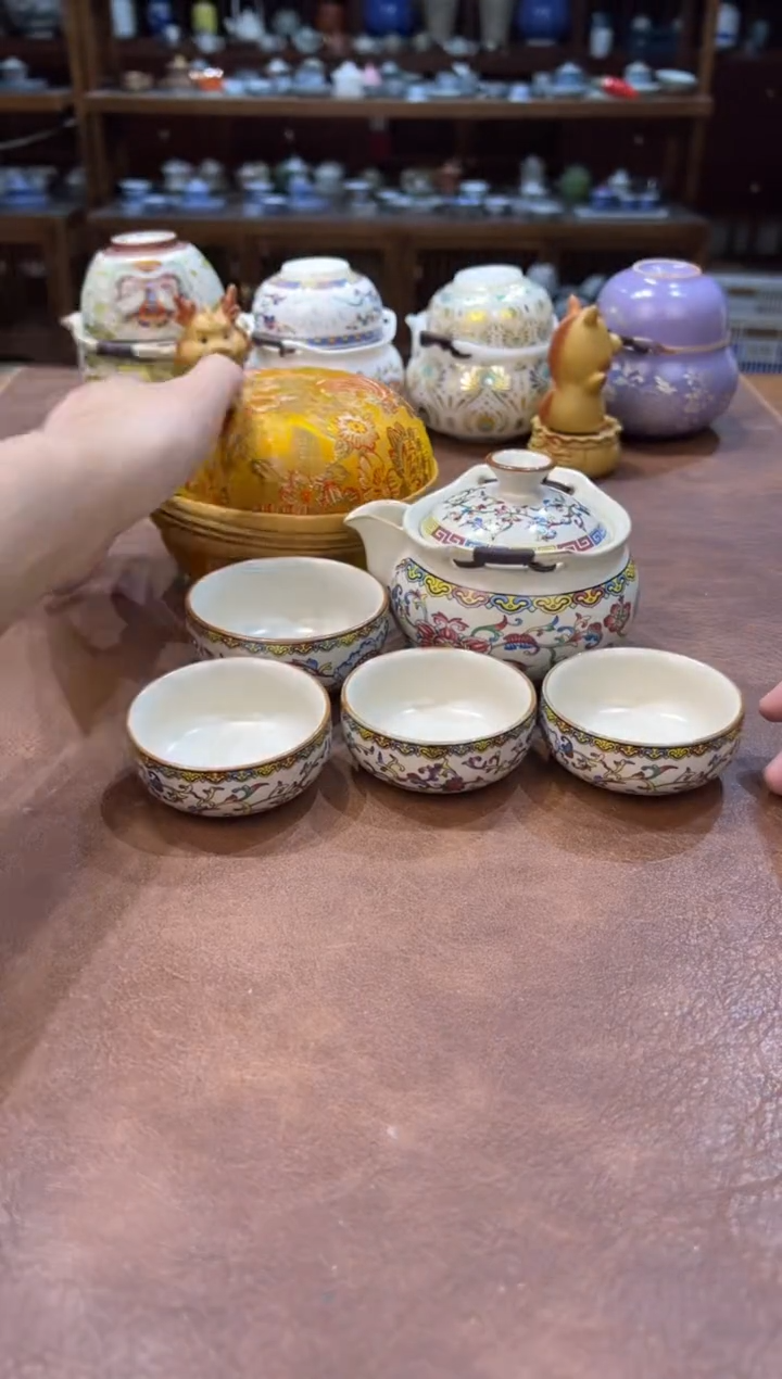 真的很便宜超好看会开片的旅行茶具