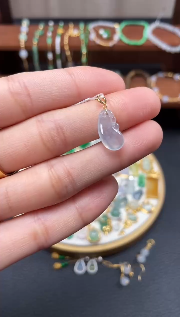 【闪购商品】翡翠吊坠(不含链)18K金镶嵌一个   JK619