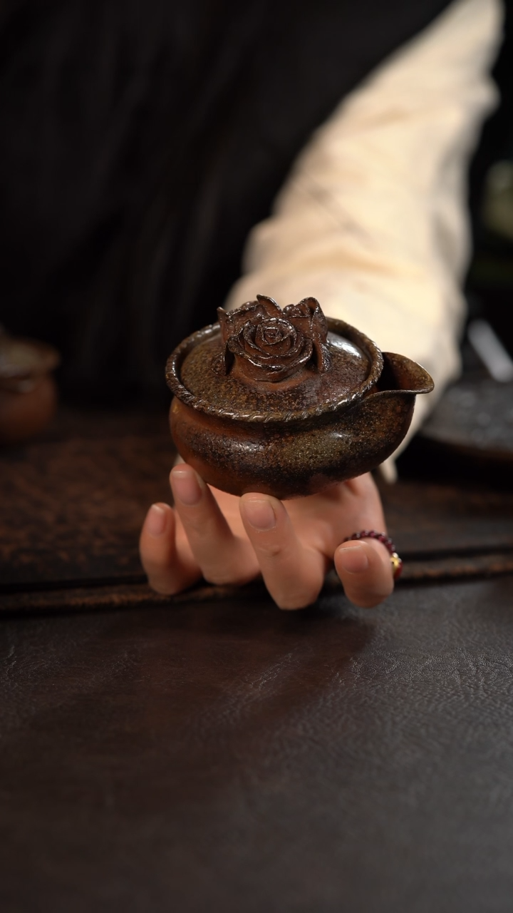 【闪购商品】杯陶瓷杯周边伟壶柴烧宝瓶手抓壶玫瑰