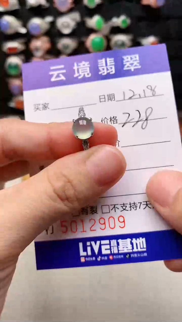 银S925镶嵌戒指翡翠2909